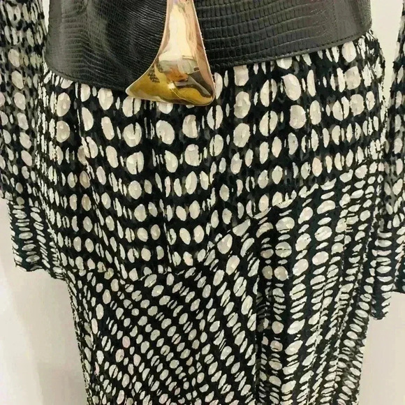 Theory Tie-Neck Long-Sleeve Broken Oval Silk-Blend Scarf Wrap Dress NWT - Picture 13 of 15